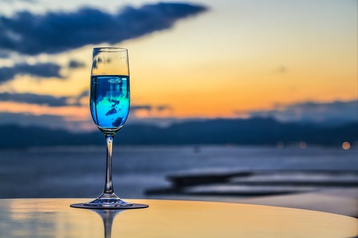 Cocktail with sunset view
